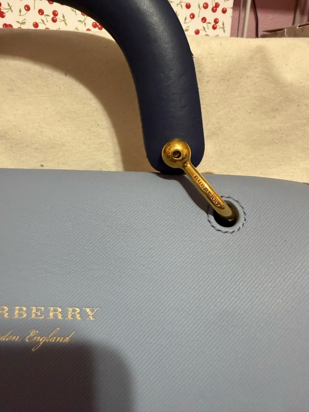 Burberry Medium DK88 Top Handle Bag In Blue - Picture 8 of 16